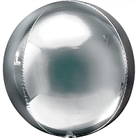 Фольгированный шар сфера 3D серебро, 81 см. (Китай)