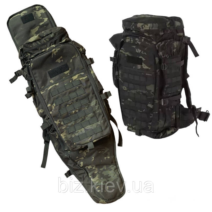 Снайперський рюкзак 8Fields для зброї 40 л чорний мультикам