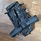 Снайперський рюкзак 8Fields для зброї 40 л чорний мультикам, фото 5