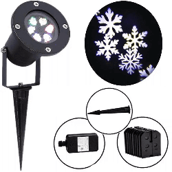 Вуличний проектор зі сніжинками Star Shower WHITE Snowflake № WP1 / Новорічний світлодіодний проектор