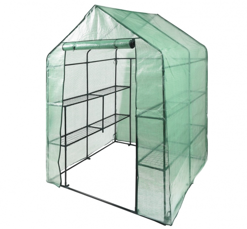 Міні-теплиця присадибна складана FLO, 8 полиць, 143х 143х 195 см з плівкою ПВХ, FLO, фото 1