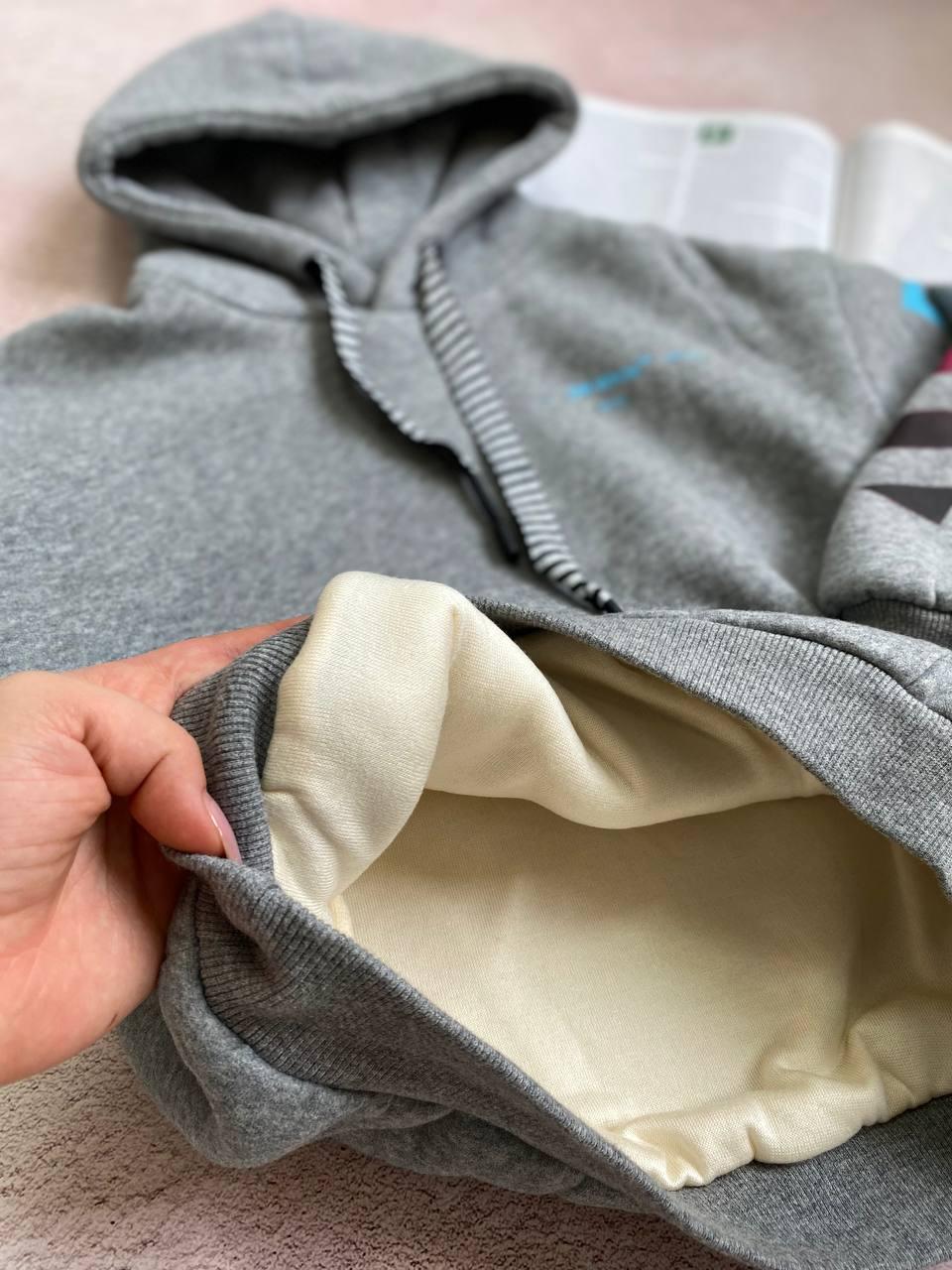 Тепле дитяче худі байка з капюшоном Сіре 88682 N/AoN/Agchaoer, Серый, Унисекс, Зима, 120 , 4 года, фото 1