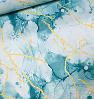 Ткань поплин мрамор мятный (ТУРЦИЯ шир. 2,4 м) (R-FR-0687)