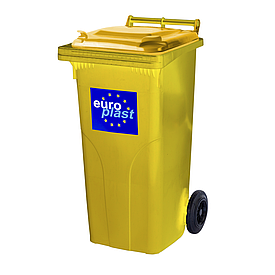 Сміттєвий бак Europlast пластиковий жовтий об'єм 120 л