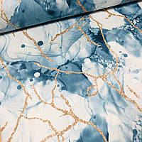 Ткань поплин мрамор синий (ТУРЦИЯ шир. 2,4 м) (R-FR-0688)