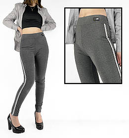 Лосини з принтом у темно-сірому кольорі 5XL — 7XL Ao longcom Легінси з лампасою