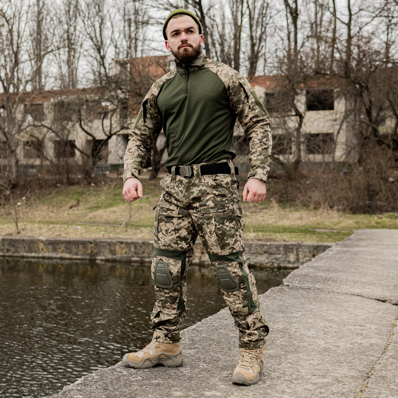 Тактичний костюм 2 в 1 (сорочка Ubacs + штани з наколінникам) піксель ЗСУ ММ-14 "Tornado" Grifon