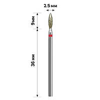 Фреза алмазная для маникюра пламя красное 2.5 мм