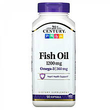 Fish Oil Maximum Strength 1200 mg 21st Century 90 Softgels