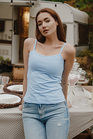 Майка жіноча на тонких бретелях Vivioji MKW-20- 1 Блакитний розмір S (12396)