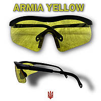 Очки тактические armia yellow военные для стрельбы баллистические спортивные желтая линза