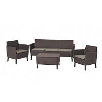 Набор пластиковой садовой мебели Keter Salemo 3 seater set 238591 коричневый Allibert