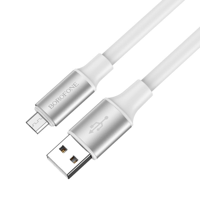 Кабель для зарядки MicroUSB Android BOROFONE BX82 |1м/2.4A| Білий
