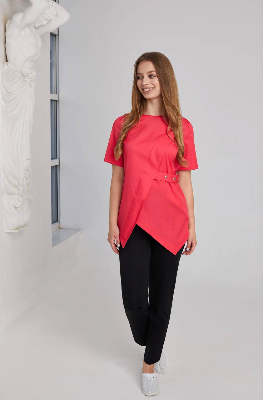 Жіноча медична куртка топ Віра рожевий - Одяг косметолога