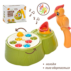 Дитяча іграшкова рибалка "Нагодуй пташеня" Y33925A з музикою Зелена