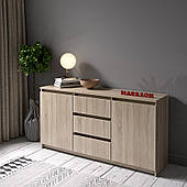 Комод на 3 висувні ящики,2 двері з полицями довжиною 1500 мм в кольорі дуб  сонома MS305