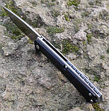 Ніж складний Viking Nordway GERMES, D2, підшипник, сатин, чорний G10 +paracord, фото 6