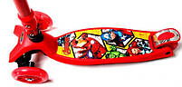 Самокат Maxi Scooter Disney Супер Герої Marvel Avengers з нахилом керма складаною ручкою, фото 5