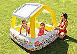 Дитячий надувний басейн "Акваріум" Intex 57470 (157х157х122 см) зі знімним навісом, фото 4