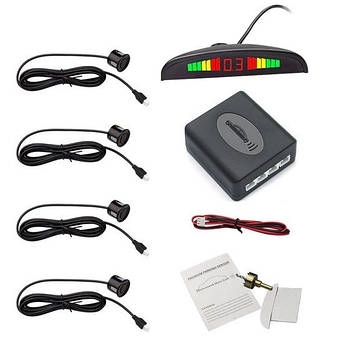 Паркувальна система на 4 датчики паркування парктронік Assistant Parking Sensor Black Op1 ART0326 | Датчики