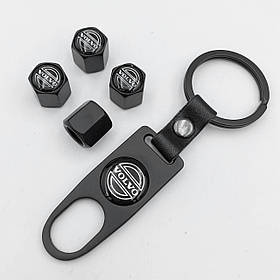 Захисні ковпачки на ніпеля VOLVO (Вольво) c брелоком Чорні