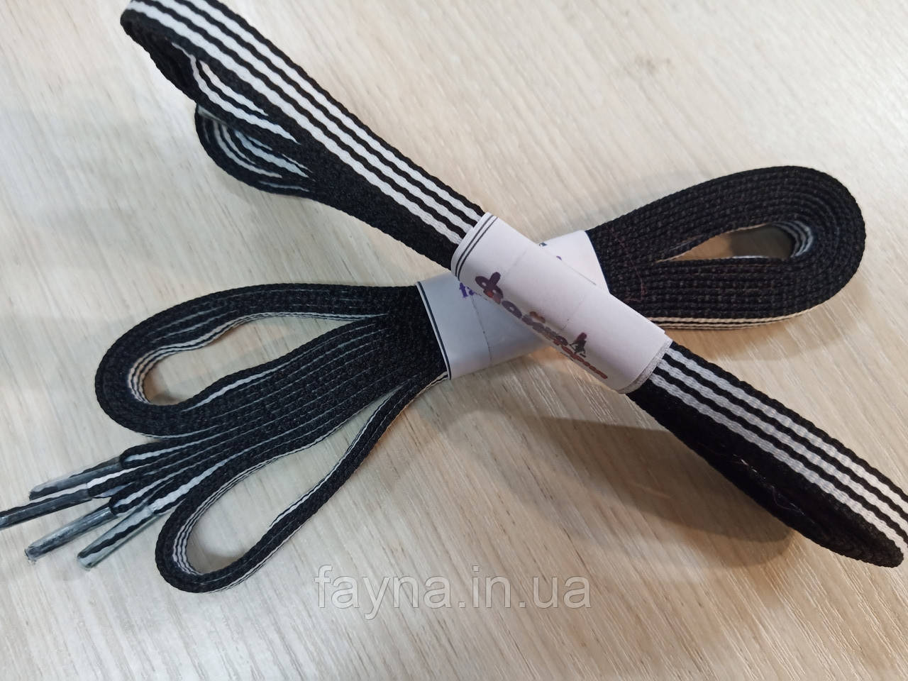 Шнурки ФМ для взуття 8мм плоскі (120см) смугасті, фото 1