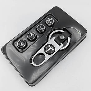 Захисні ковпачки на ніпеля TESLA (Тесла) c брелоком Хром, фото 2