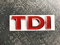 Шильдик надпись TDI красный 25мм на крышку багажника