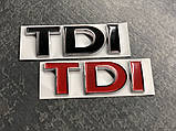 Шильдик напис TDI чорний 25 мм на кришку багажника, фото 2