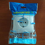 Розетка електрична одинарна із заземленням LEMANSO Сакура біла LMR1021, фото 6