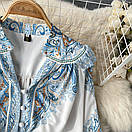 Вільне плаття на ґудзиках в принт з об'ємними рукавами приталене (р. 42-46) 68035162, фото 2