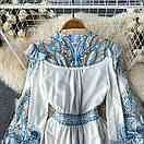 Вільне плаття на ґудзиках в принт з об'ємними рукавами приталене (р. 42-46) 68035162, фото 4