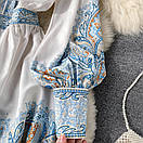 Вільне плаття на ґудзиках в принт з об'ємними рукавами приталене (р. 42-46) 68035162, фото 6