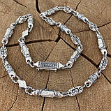 Срібна православний ланцюжок з ликами святих., фото 2