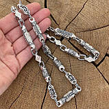 Срібна православний ланцюжок з ликами святих., фото 4