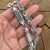 Срібна православний ланцюжок з ликами святих., фото 3