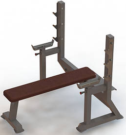 Лавка для жиму горизонтальна з платформою для помічника та пастками SiverSport SVS-103.2