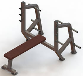 Лавка для жиму горизонтальна з платформою для помічника та пастками SiverSport SVS-103.3