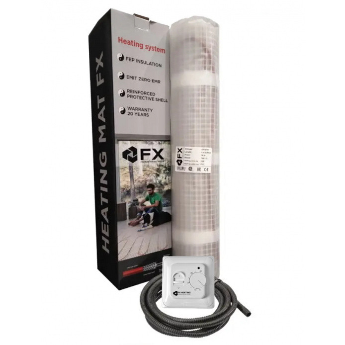 Нагрівальний мат для електричної підлоги під плитку з терморегулятором Felix FX 1.5 м2 (3 мп) 225 Вт, фото 1