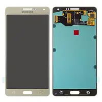 Дисплей для Samsung A700 Galaxy A7, золотистий, без рамки,(OLED)