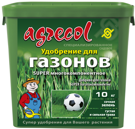 Добриво для газонів super багатокомпонентне Agrecol - 10 кг, фото 1
