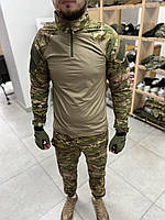 Военный тактический костюм летний Мультикам Штаны с наколенниками и боевая рубашка убакс XXXL