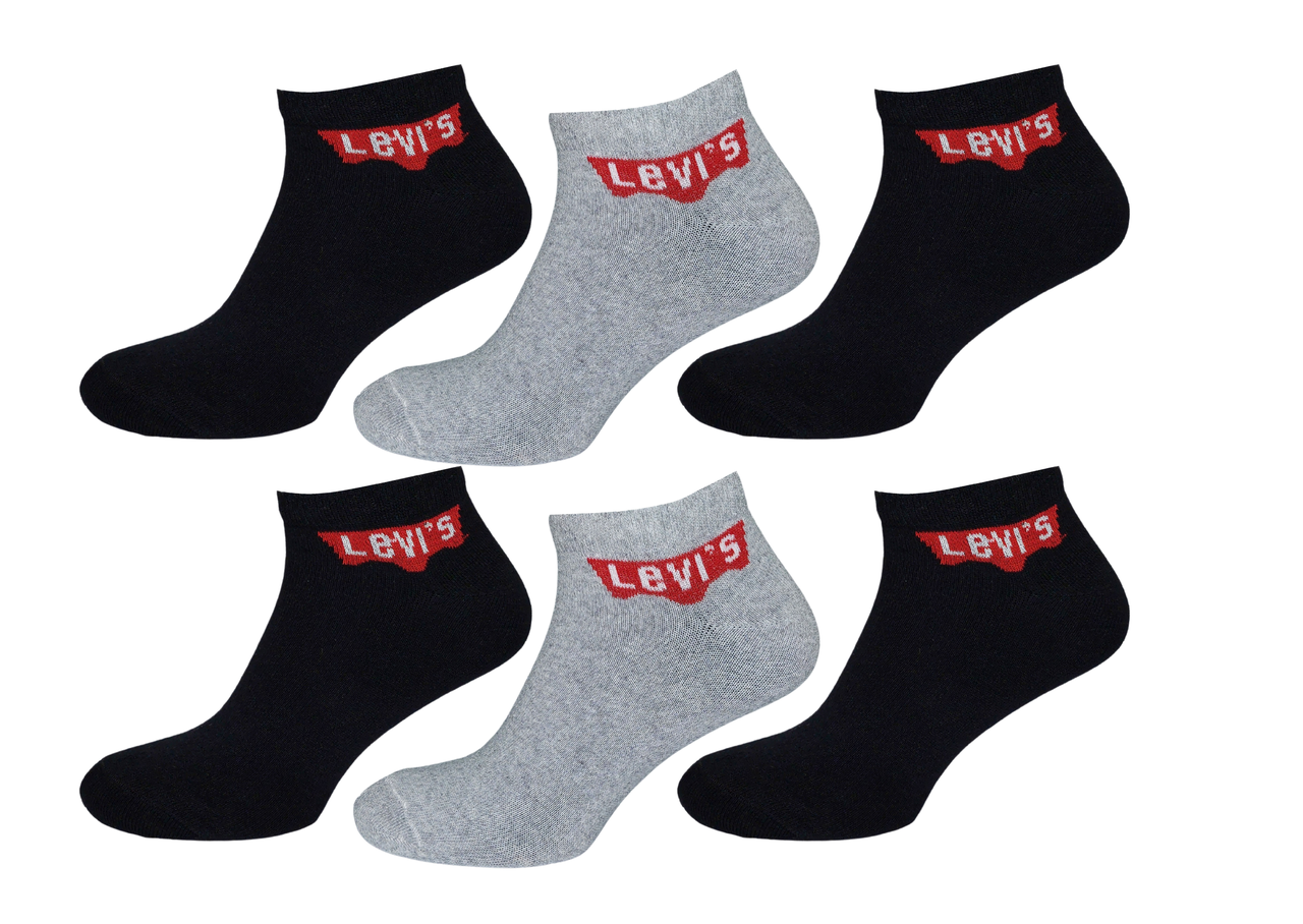 Спортивні Чоловічі шкарпетки Levi's 6 пар Асорті  синій, чорний, сірий