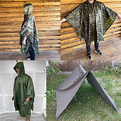 Пончо дощовик дубок із люверсами для військових, рибалок, мисливців туристів