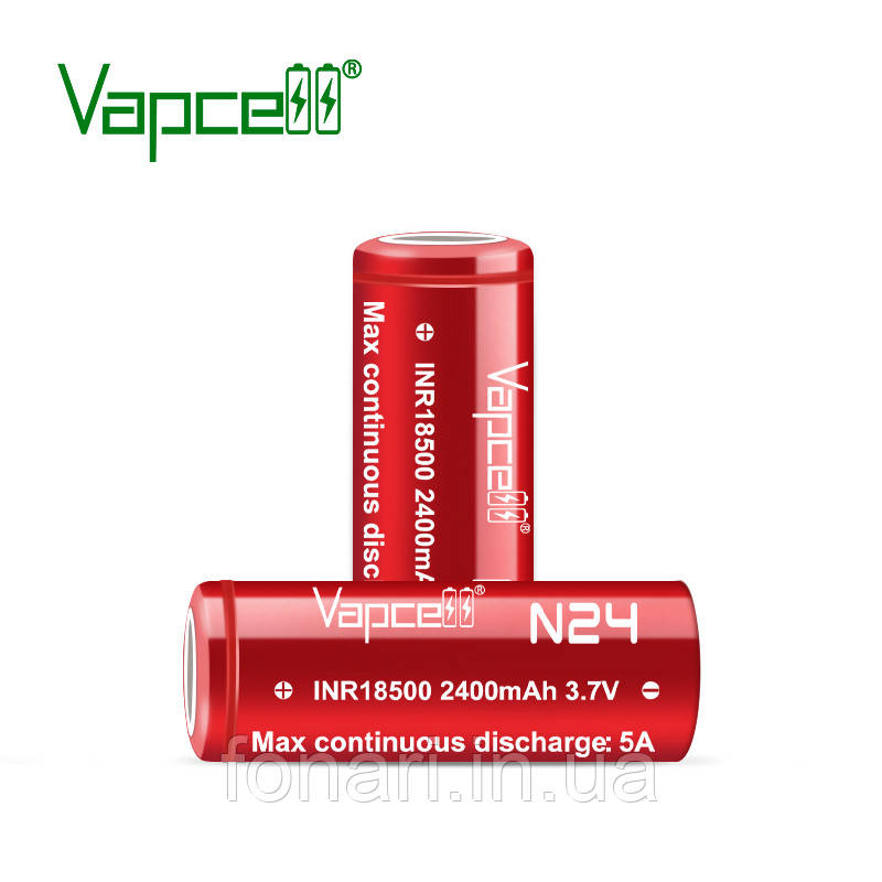 Аккумулятор Vapcell INR18500 N24 Li-Ion 18500, 2400mAh - фото 2 - id-p1726059501