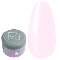 LED гель для наращивания TUFI profi PREMIUM Gel 03 Pink прозрачный с розовым оттенком 15 г