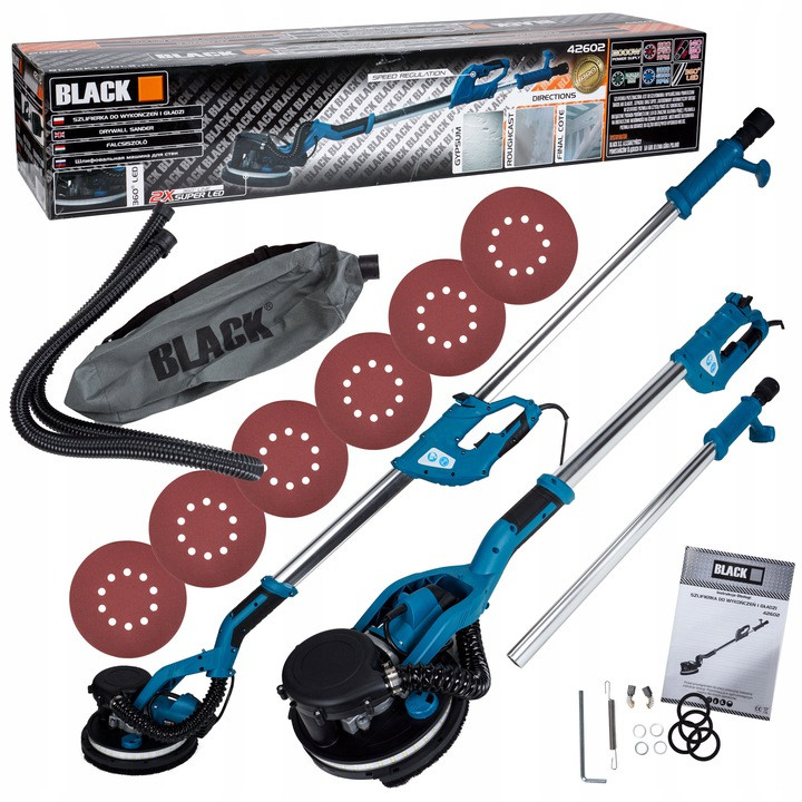 Шліфувальна машина для штукатурки жираф BLACK LED 1800W