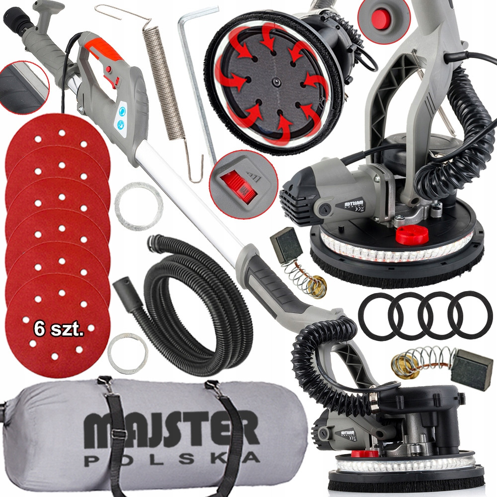 Шліфувальна машина для штукатурки Majster Polska MP-0018 1800 Вт 230 В