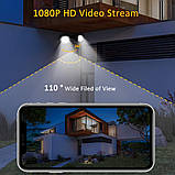 VOLADOR Security Floodlight Camera, WiFi-спостереження зі світлом, активація руху, 1080P HD, нічне бачення, фото 8