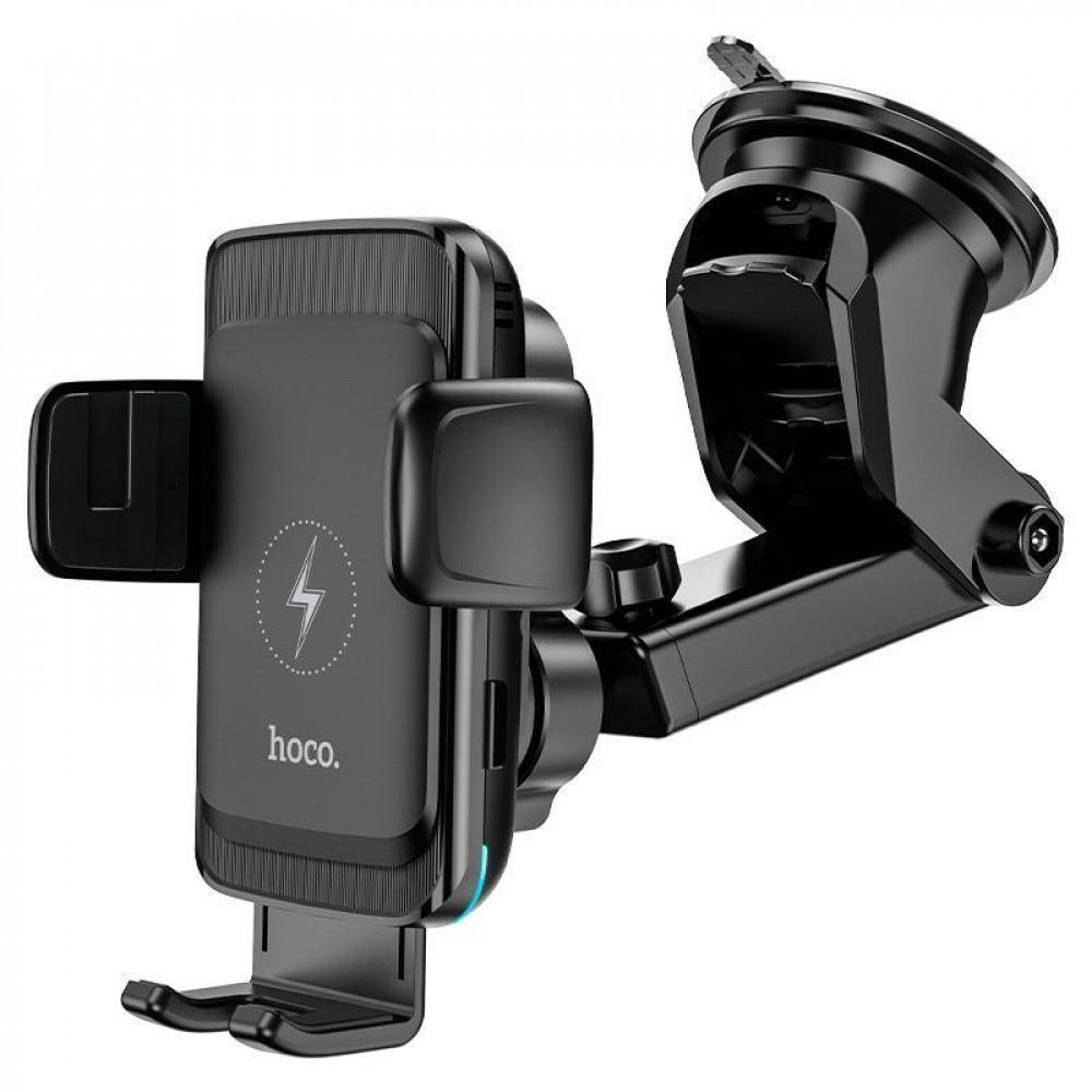 Тримач для телефона в автомобіль Hoco S35 15W black з бездротовою зарядкою